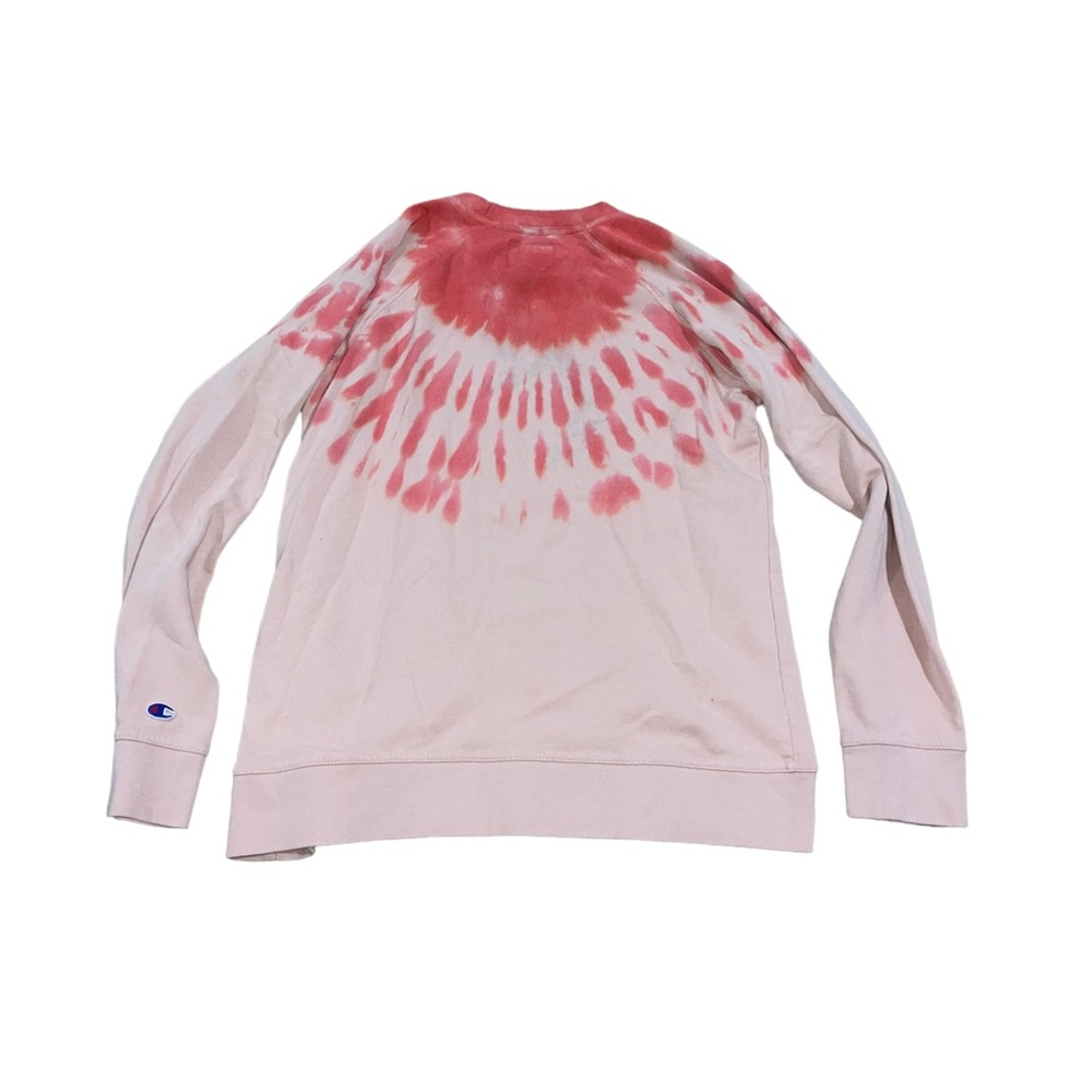 Pink tie dye crewneck - champion - size large